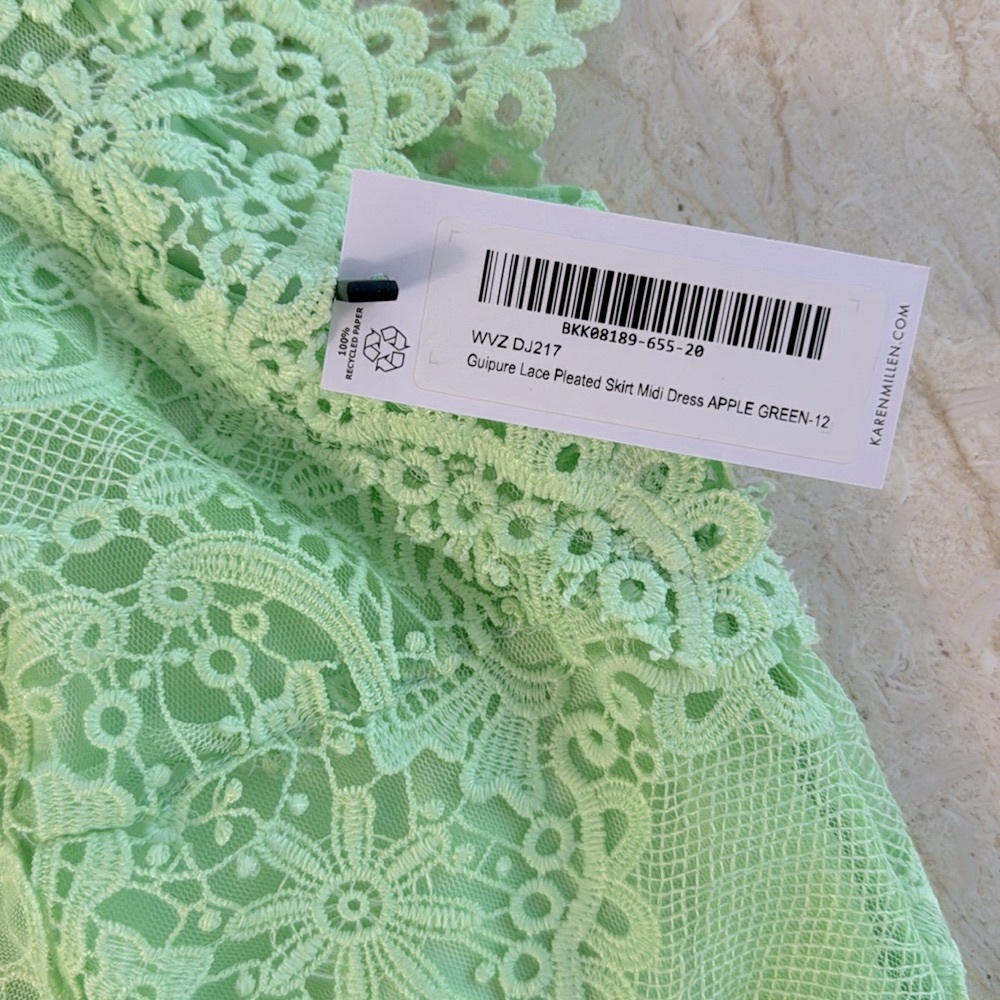 NWT Karen Millen Guipure Lace Pleated Skirt Midi Dress. Sold Out! - Picture 14 of 16